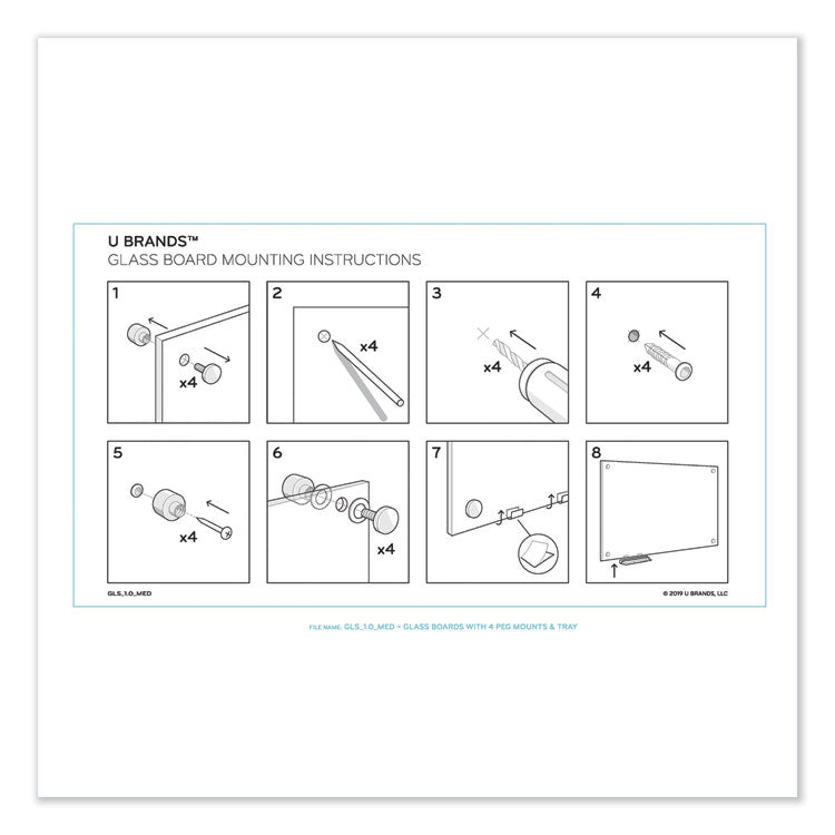 Magnetic Glass Dry Erase Board Value Pack, 36" x 36" (Actual Size: 35" x 35"), Frosted White Surface