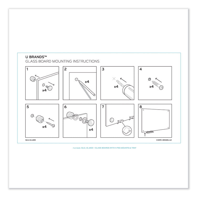 Magnetic Glass Dry Erase Board Value Pack, 36" x 24" (Actual Size: 35" x 23"), Frosted White Surface