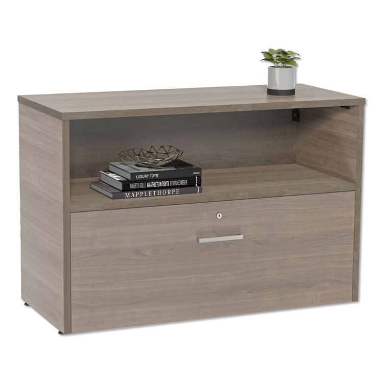 Urban Series Cabinet Credenza Pedestal with Lateral File, 35.25w x 15.25d x 23.75h, Natural Walnut
