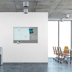 3N1 Magnetic Glass Dry Erase Combo Board, Monthly Planning, 48 x 36 (Actual Size: 47" x 35"), Gray/White Surface, White Frame