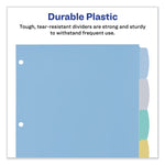 Write and Erase Big Tab Durable Plastic Dividers, 3-Hole Punched, 8-Tab, 11 x 8.5, Assorted, 1 Set
