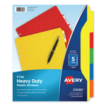 Heavy-Duty Plastic Dividers With Multicolor Tabs And White Labels , 5-Tab, 11 X 8.5, Assorted, 1 Set