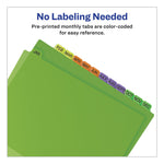 Durable Preprinted Plastic Tab Dividers, 12-Tab, Jan. To Dec., 11 X 8.5, Assorted, 1 Set