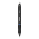 S-Gel High-Performance Gel Pen, Retractable, Medium 0.7 Mm, Blue Ink, Black Barrel, Dozen