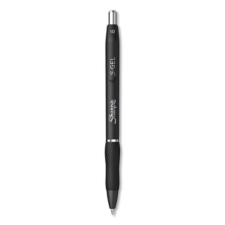 S-Gel High-Performance Gel Pen, Retractable, Bold 1 Mm, Black Ink, Black Barrel, Dozen