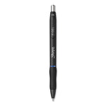 S-Gel High-Performance Gel Pen, Retractable, Fine 0.5 Mm, Blue Ink, Black Barrel, Dozen