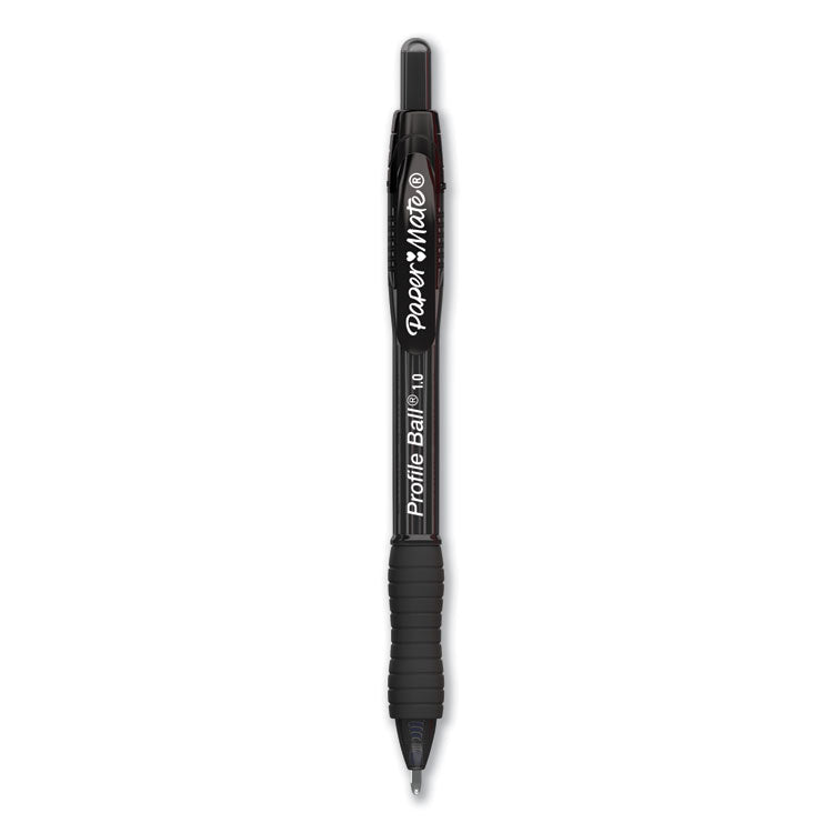 Profile Ballpoint Pen, Retractable, Medium 1 Mm, Black Ink, Translucent Black Barrel, 36/pack