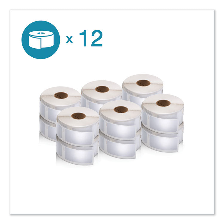 LW Multipurpose Labels, 1" x 2.13", White, 500 Labels/Roll, 12 Rolls/Pack