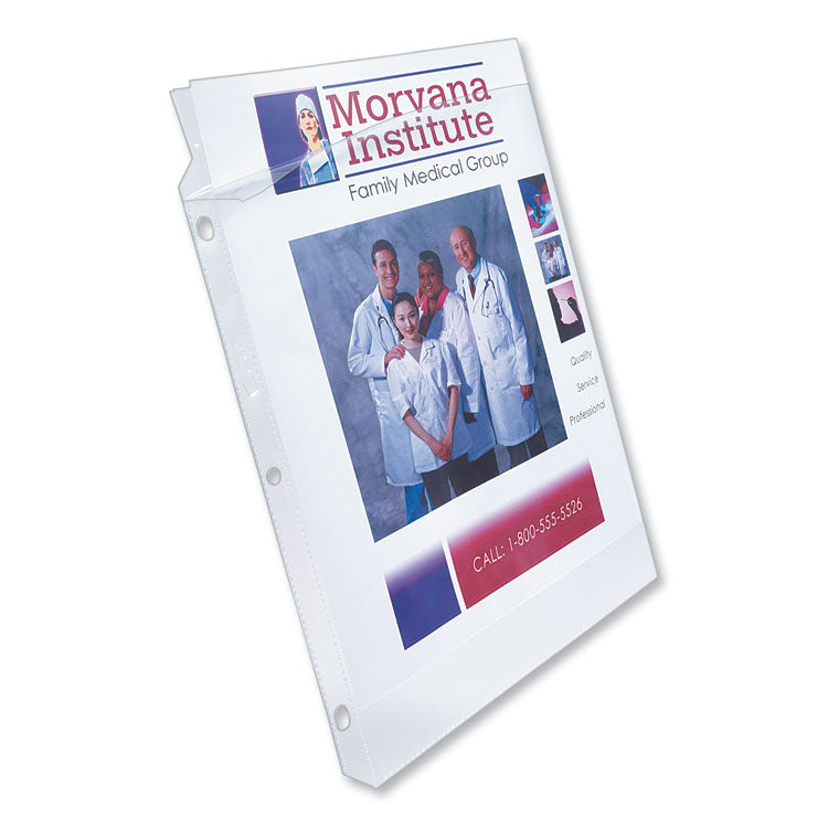 Super Heavyweight Easy Load Non-Glare Sheet Protector, Side: 3-Hole Punched, Top Load 8.5 x 11 Insert, Clear Front, 50/Box