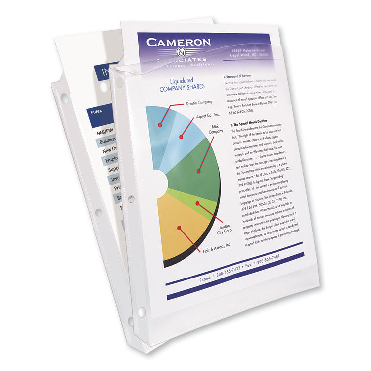 Heavyweight Easy Load Diamond Clear Sheet Protector, Side: 3-Hole Punched, Top Load 8.5 x 11 Insert, Clear Front, 100/Box