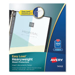 Heavyweight Easy Load Non-Glare Sheet Protector, Side: 3-Hole Punched, Top Load 8.5 x 11 Insert, Clear Front, 100/Box