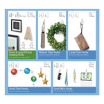 Clear Hooks and Strips, Assorted Sizes, Plastic, 0.05 lb; 2 lb; 4-16 lb Capacities, 16 Picture Strips/15 Hooks/22 Strips/Pack