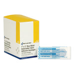 Adhesive Blue Metal Detectable Bandages, 1 X 3, Plastic With Foil, 100/box, 12 Boxes/carton