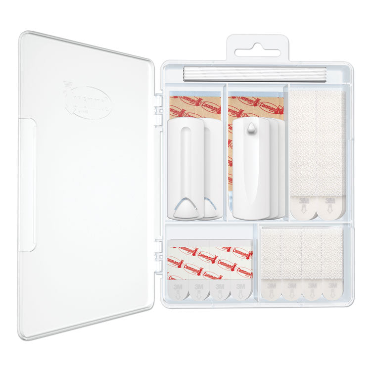 Picture Hanging Kit, Assorted Sizes, Plastic, White/Clear, 1 lb; 4 lb; 5 lb Capacities 38 Pieces/Pack