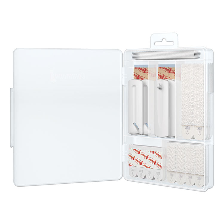 Picture Hanging Kit, Assorted Sizes, Plastic, White/Clear, 1 lb; 4 lb; 5 lb Capacities 38 Pieces/Pack