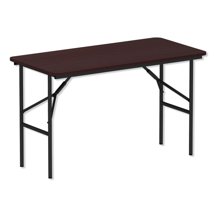 Wood Folding Table, Rectangular, 48w X 23.88d X 29h, Mahogany
