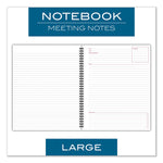 Wirebound Guided Business Notebook, Meeting Note Format, Dark Gray Linen Cover, (80) 11 x 8.25 Sheets