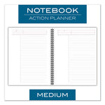 Wirebound Guided Business Notebook, Action Planner Project-Management Format, Dark Gray Cover, (80) 9.5 x 7.5 Sheets