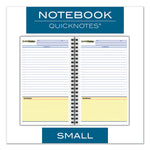Wirebound Guided Business Notebook, QuickNotes List-Management Format, Dark Gray Linen Cover, (80) 8 x 5 Sheets