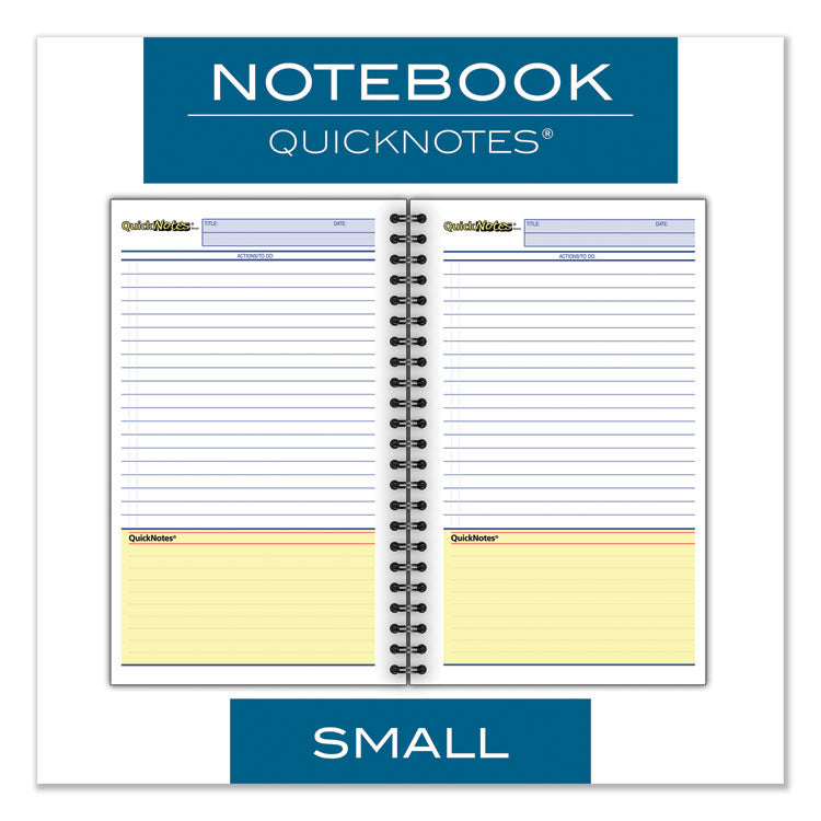Wirebound Guided Business Notebook, QuickNotes List-Management Format, Dark Gray Linen Cover, (80) 8 x 5 Sheets