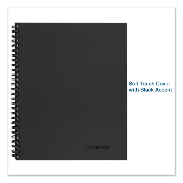 Wirebound Guided Business Notebook, Meeting Note Format, Dark Gray Linen Cover, (80) 11 x 8.25 Sheets