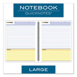 Wirebound Guided Business Notebook, QuickNotes List-Management Format, Dark Gray Linen Cover, (80) 11 x 8.5 Sheets