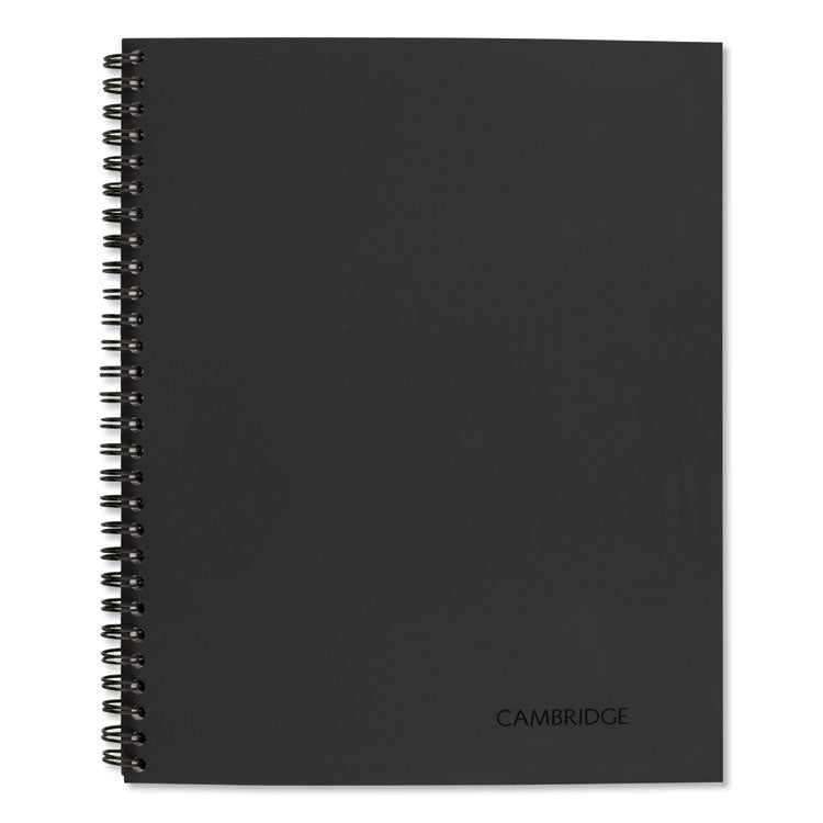 Wirebound Guided Business Notebook, Meeting Note Format, Dark Gray Linen Cover, (80) 11 x 8.25 Sheets