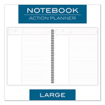 Wirebound Guided Business Notebook, Action Planner Project-Management Format, Dark Gray Linen Cover, (80) 11 x 8.5 Sheets