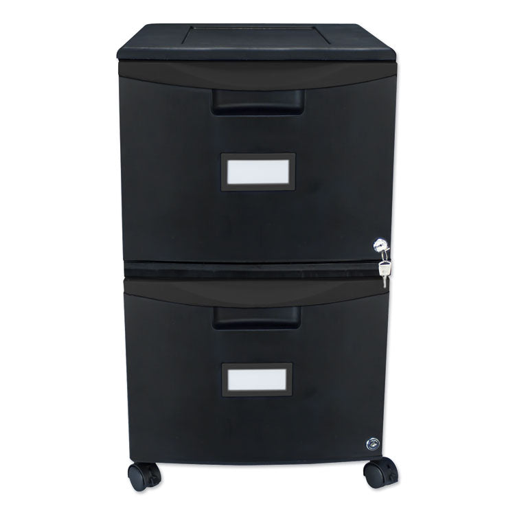 Two-Drawer Mobile Filing Cabinet, 2 Legal/letter-Size File Drawers, Black, 14.75" X 18.25" X 26"