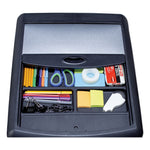 Mobile Filing Cabinet With Metal Siding And Top-Drawer Organizer Tray, 2 Letter File Drawers, Silver/black, 19" X 15" X 23"