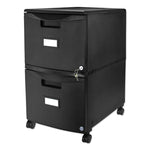 Two-Drawer Mobile Filing Cabinet, 2 Legal/letter-Size File Drawers, Black, 14.75" X 18.25" X 26"
