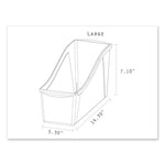 Interlocking Book Bins with Clear Label Pouches, 4.75" x 12.63" x 7", Assorted Colors, 5/Pack