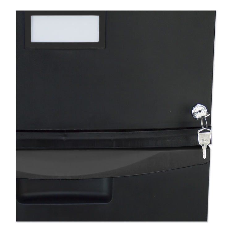 Two-Drawer Mobile Filing Cabinet, 2 Legal/letter-Size File Drawers, Black, 14.75" X 18.25" X 26"