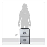 Mobile Filing Cabinet With Metal Siding, 2 Letter-Size File Drawers, Silver/black, 19" X 15" X 23"