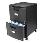 Two-Drawer Mobile Filing Cabinet, 2 Legal/letter-Size File Drawers, Black, 14.75" X 18.25" X 26"