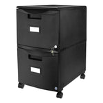 Two-Drawer Mobile Filing Cabinet, 2 Legal/letter-Size File Drawers, Black, 14.75" X 18.25" X 26"