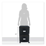 Two-Drawer Mobile Filing Cabinet, 2 Legal/letter-Size File Drawers, Black, 14.75" X 18.25" X 26"