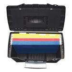 Portable Letter/legal Filebox With Organizer Lid, Letter/legal Files, 14.5" X 10.5" X 12", Black