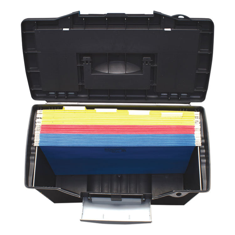 Portable Letter/legal Filebox With Organizer Lid, Letter/legal Files, 14.5" X 10.5" X 12", Black