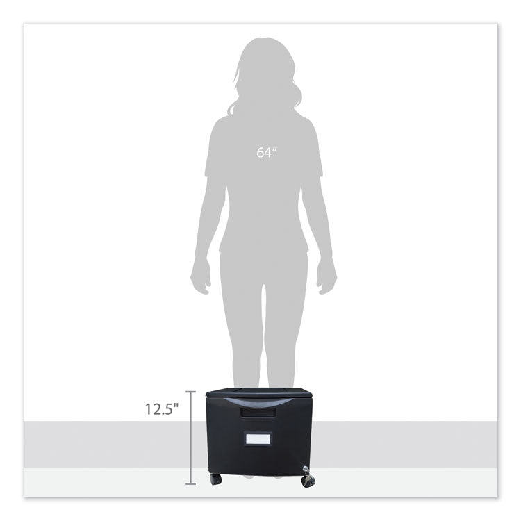 Single-Drawer Mobile Filing Cabinet, 1 Legal/letter-Size File Drawer, Black, 14.75" X 18.25" X 12.75"