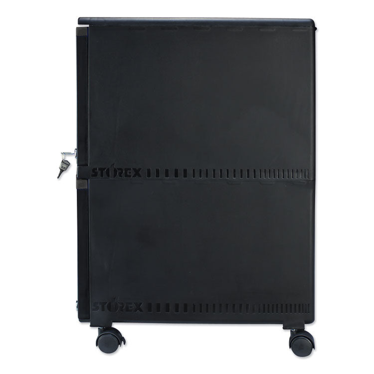 Two-Drawer Mobile Filing Cabinet, 2 Legal/letter-Size File Drawers, Black, 14.75" X 18.25" X 26"
