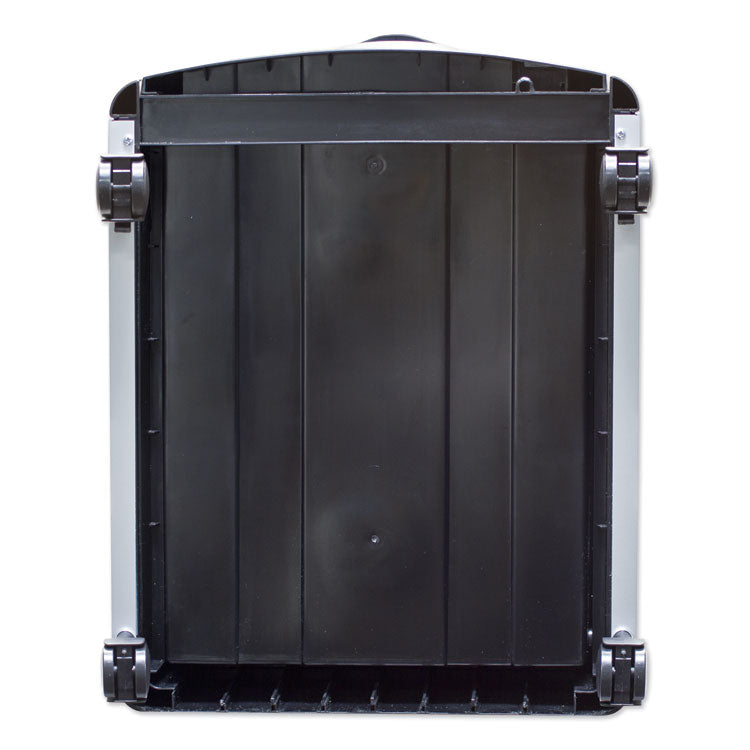 Mobile Filing Cabinet With Metal Siding, 2 Letter-Size File Drawers, Silver/black, 19" X 15" X 23"