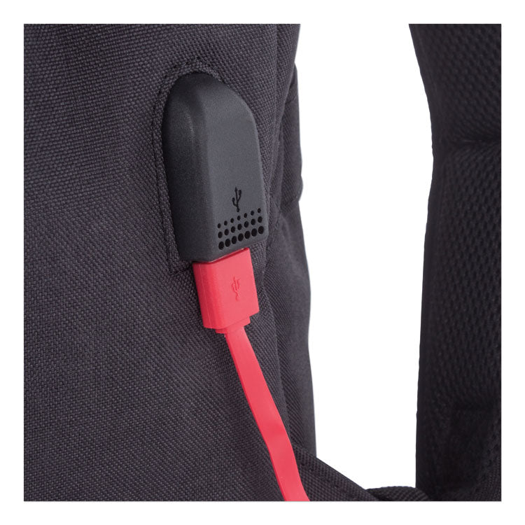 Cadence 2 Section Business Backpack, Fits Devices Up to 15.6", Polyester, 6 x 6 x 17, Charcoal