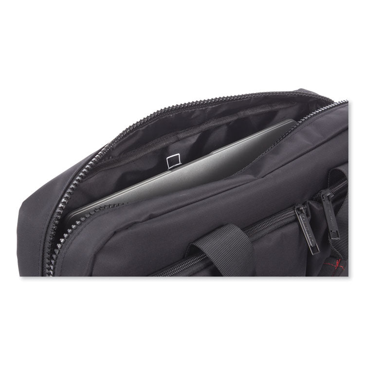 Stride Executive Briefcase, Fits Devices Up to 15.6", Polyester, 4 x 4 x 11.5, Black