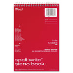 Spell-Write Wirebound Steno Pad, Gregg Rule, Randomly Assorted Cover Colors, 80 White 6 X 9 Sheets