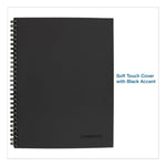 Wirebound Business Notebook, 1-Subject, Wide/Legal Rule, Black Linen Cover, (80) 11 x 8.5 Sheets
