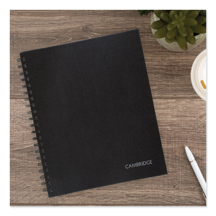 Hardbound Notebook with Pocket, 1-Subject, Wide/Legal Rule, Black Cover, (96) 11 x 8.5 Sheets