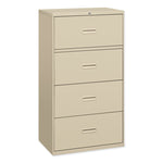 400 Series Lateral File, 4 Legal/letter-Size File Drawers, Putty, 36" X 18" X 52.5"