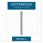 Wirebound Business Notebook, 1-Subject, Wide/Legal Rule, Black Linen Cover, (80) 8 x 5 Sheets