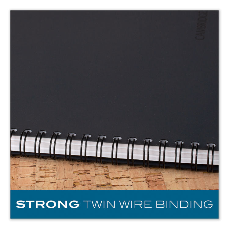 Wirebound Business Notebook, 1-Subject, Wide/Legal Rule, Black Linen Cover, (80) 8 x 5 Sheets